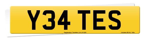 Registration number Y34 TES
